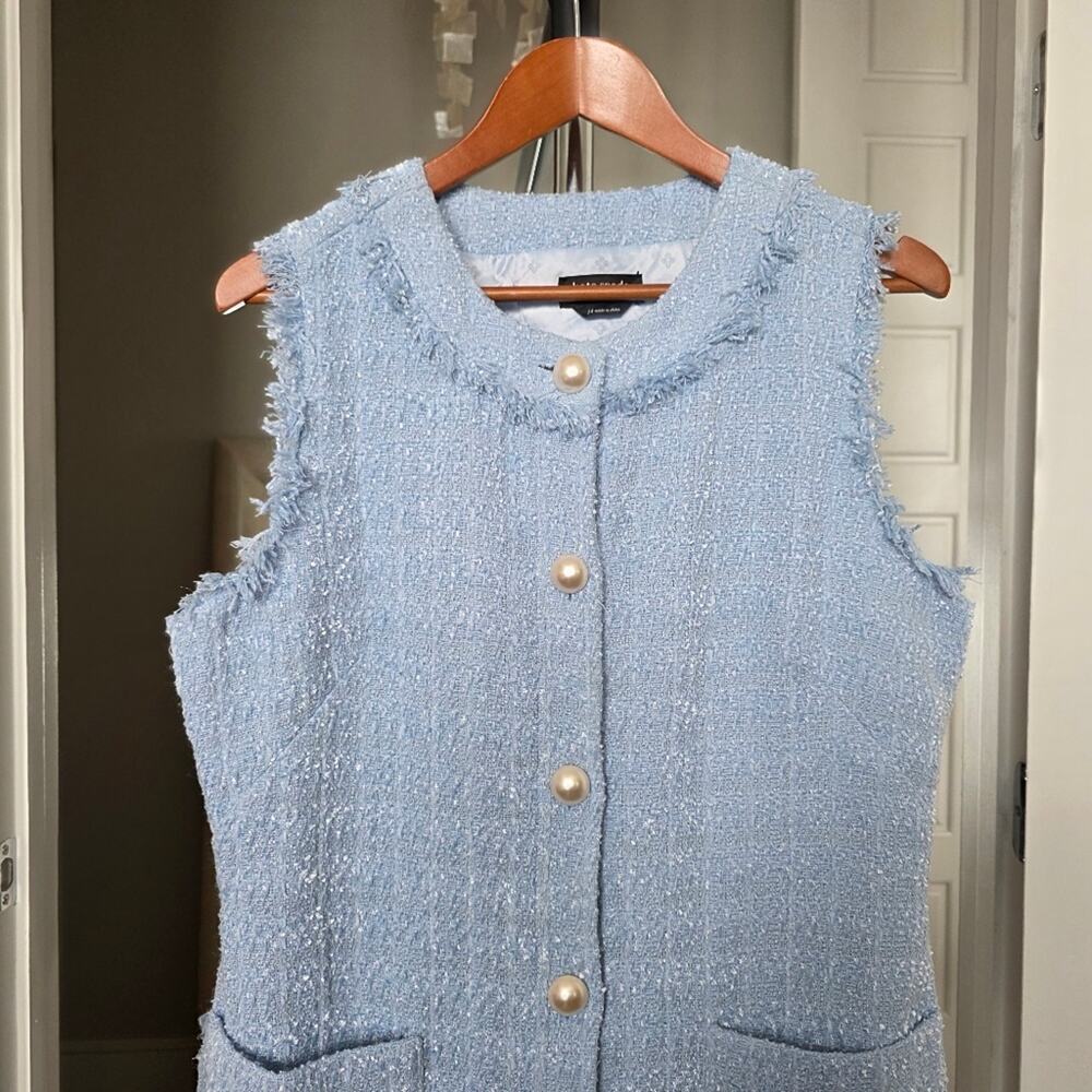 Kate Spade Blue Hydrangea Tweed Shift Dress Size 14 - Picture 4 of 9